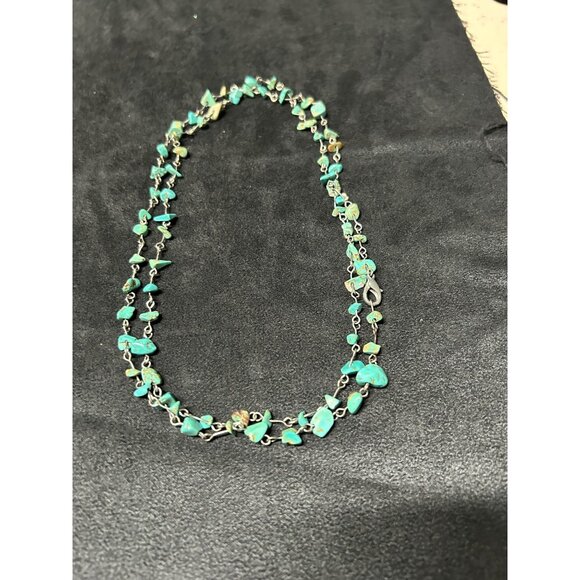 Turquoise Nugget Necklace 36" with Clasp - Picture 5 of 8